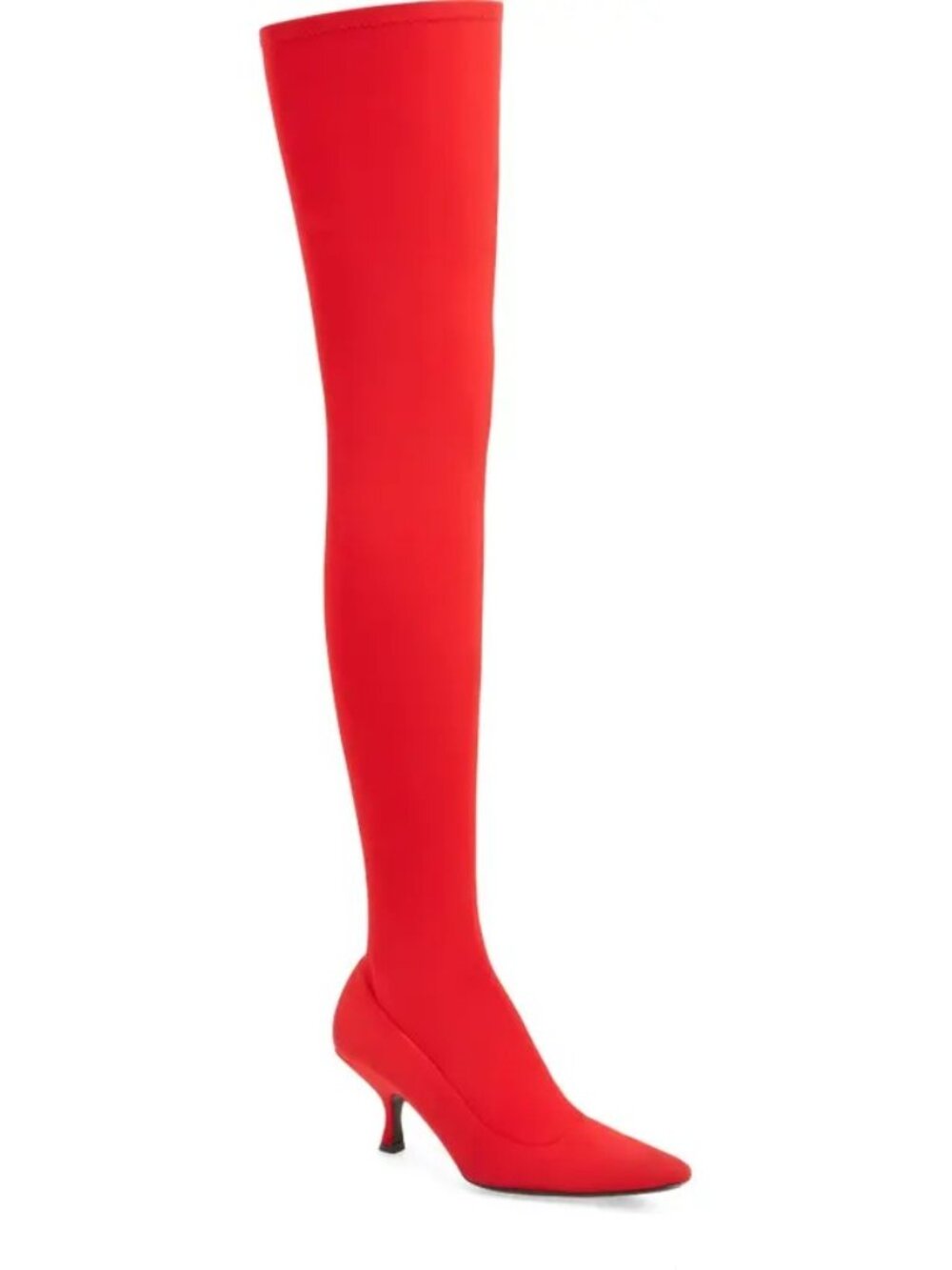 KHAITE Taylor Over the Knee Red Neoprene Kitten Heel Boots 39.5